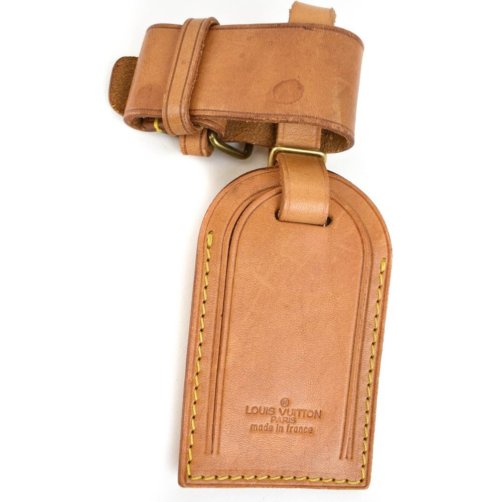 LOUIS VUITTON: Tan, Vachetta Leather & Logo, Luggage Tag & Keepall Set (sg)